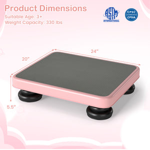 24x20" Kids Rebounder Bouncing Board with Elastic Rope for Ages 3+-Pink