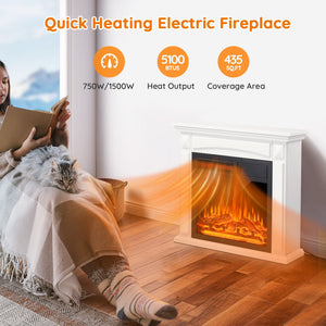 27” Electric Fireplace Mantel Wooden Surround Firebox M1806