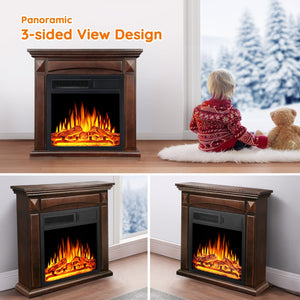 27” Electric Fireplace Mantel Wooden Surround Firebox M1806