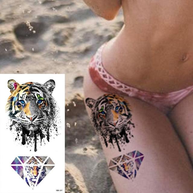 25 Sheets Flower Rose Luxury Tattoos Waterproof Temporary Sticker 3D Rose Flower Tattoos Body Art Arm Fake Tatoo For Womens
