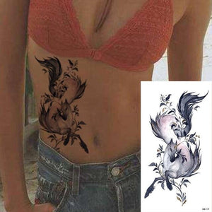 25 Sheets Flower Rose Luxury Tattoos Waterproof Temporary Sticker 3D Rose Flower Tattoos Body Art Arm Fake Tatoo For Womens