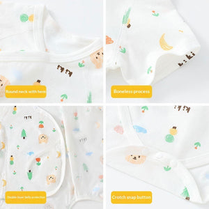 Simple Cartoon Print Summer Baby Rompers Girls Clothing
