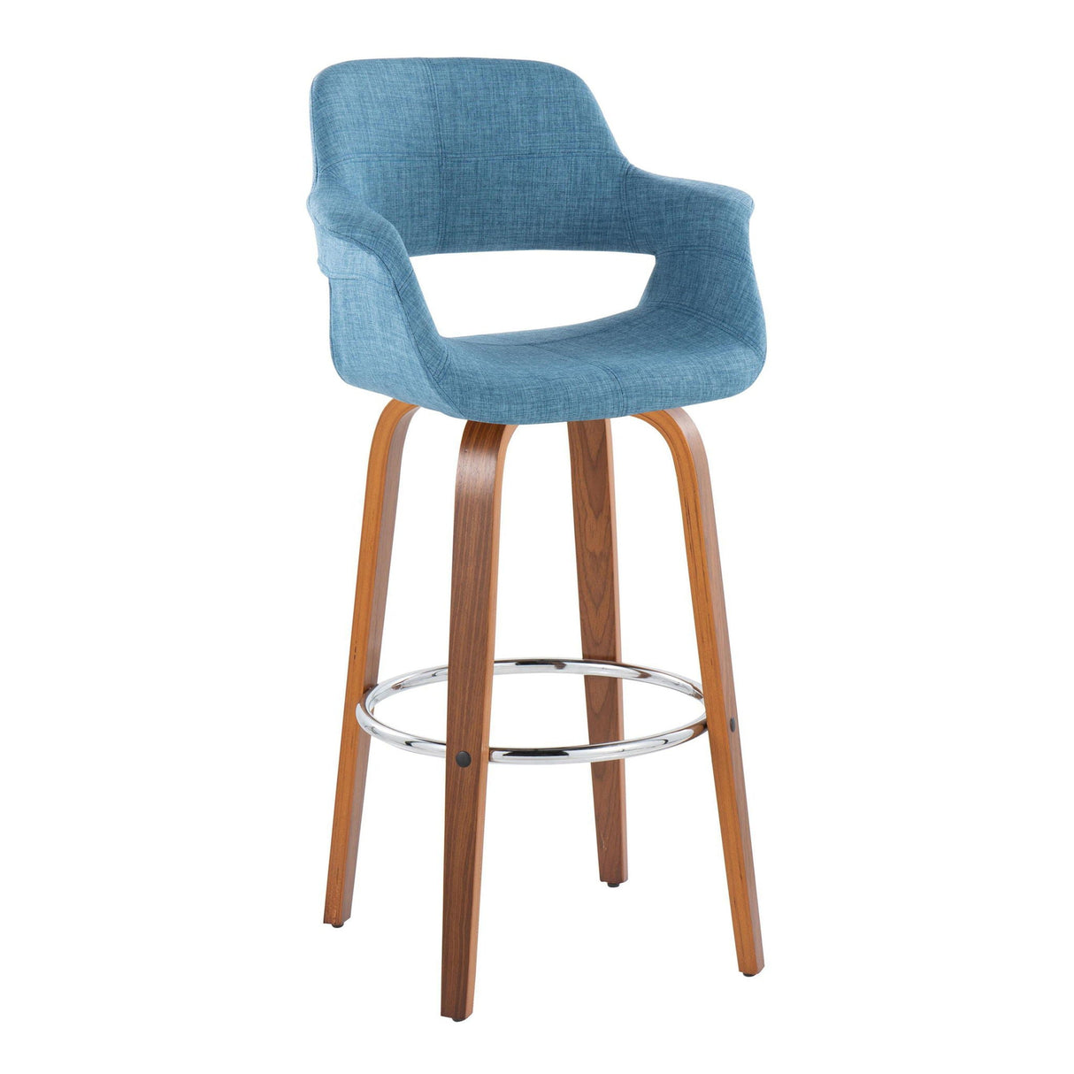 Vintage Flair - Mid Century Modern Fixed Height Barstool With Swivel & Round Footrest (Set of 2) by Couch.com