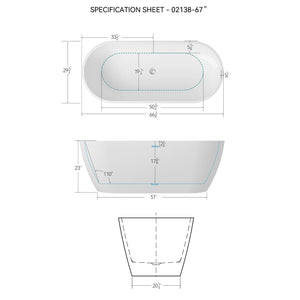 Acrylic Freestanding Soaking Bathtub With Classic Slotted Overflow And Toe-Tap Drain In Chrome, Cupc Certified.Easy To Install, 02138 - Glossy White by Couch.com