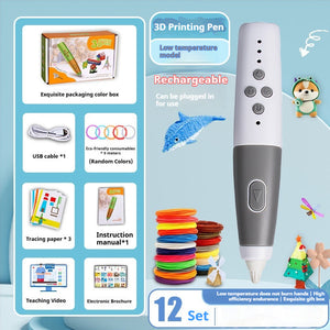Educational 3D Printing Pen For Kids With Rechargeable Battery