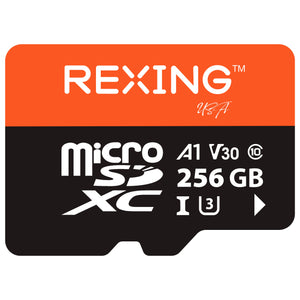 REXING microSDXC UHS-3 4K Full HD Video High Speed Transfer Monitoring SD Card with Adapter for Dash Cams, Surveillance System, Security Camera, & Body Cam