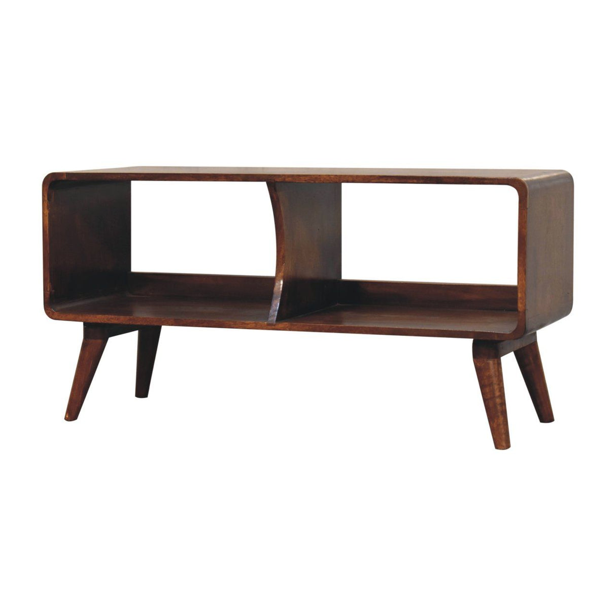 Curved Double Slot Media Unit - Dark Brown by Couch.com