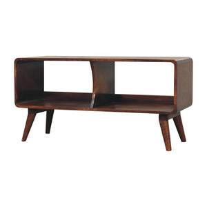 Curved Double Slot Media Unit - Dark Brown by Couch.com