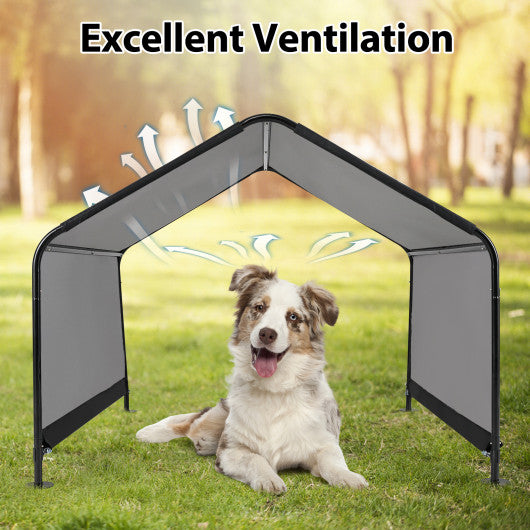 Dog Shade Shelter with Waterproof Roof for Large Medium Small Breeds-Black