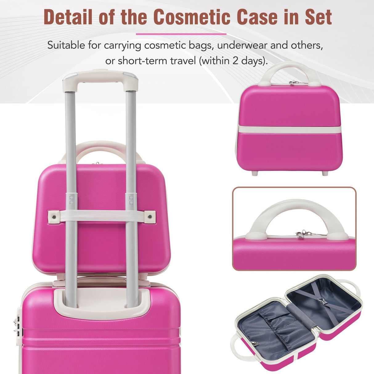 Hardshell Luggage Sets 4 Pieces 20" / 24" / 28" and Cosmetic Case