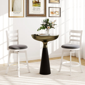 25"/30.5" Swivel Barstools Set of 2  360 ° Rotating Bar/Counter Height Chairs with Upholstered Seat-25 Inch