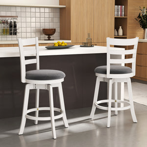 25"/30.5" Swivel Barstools Set of 2  360 ° Rotating Bar/Counter Height Chairs with Upholstered Seat-25 Inch
