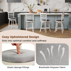 25"/30.5" Swivel Barstools Set of 2  360 ° Rotating Bar/Counter Height Chairs with Upholstered Seat-25 Inch