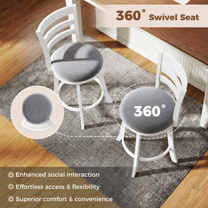 25"/30.5" Swivel Barstools Set of 2  360 ° Rotating Bar/Counter Height Chairs with Upholstered Seat-25 Inch