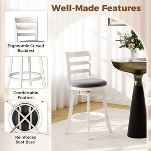 25"/30.5" Swivel Barstools Set of 2  360 ° Rotating Bar/Counter Height Chairs with Upholstered Seat-25 Inch
