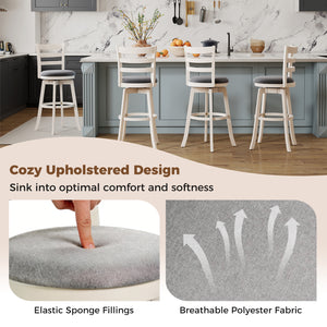 25"/30.5" Swivel Barstools Set of 2  360 ° Rotating Bar/Counter Height Chairs with Upholstered Seat-30.5 Inch