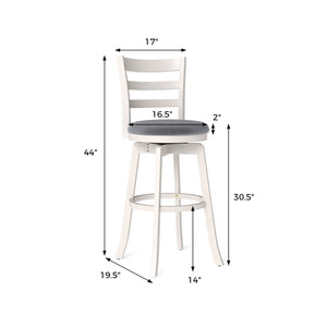 25"/30.5" Swivel Barstools Set of 2  360 ° Rotating Bar/Counter Height Chairs with Upholstered Seat-30.5 Inch
