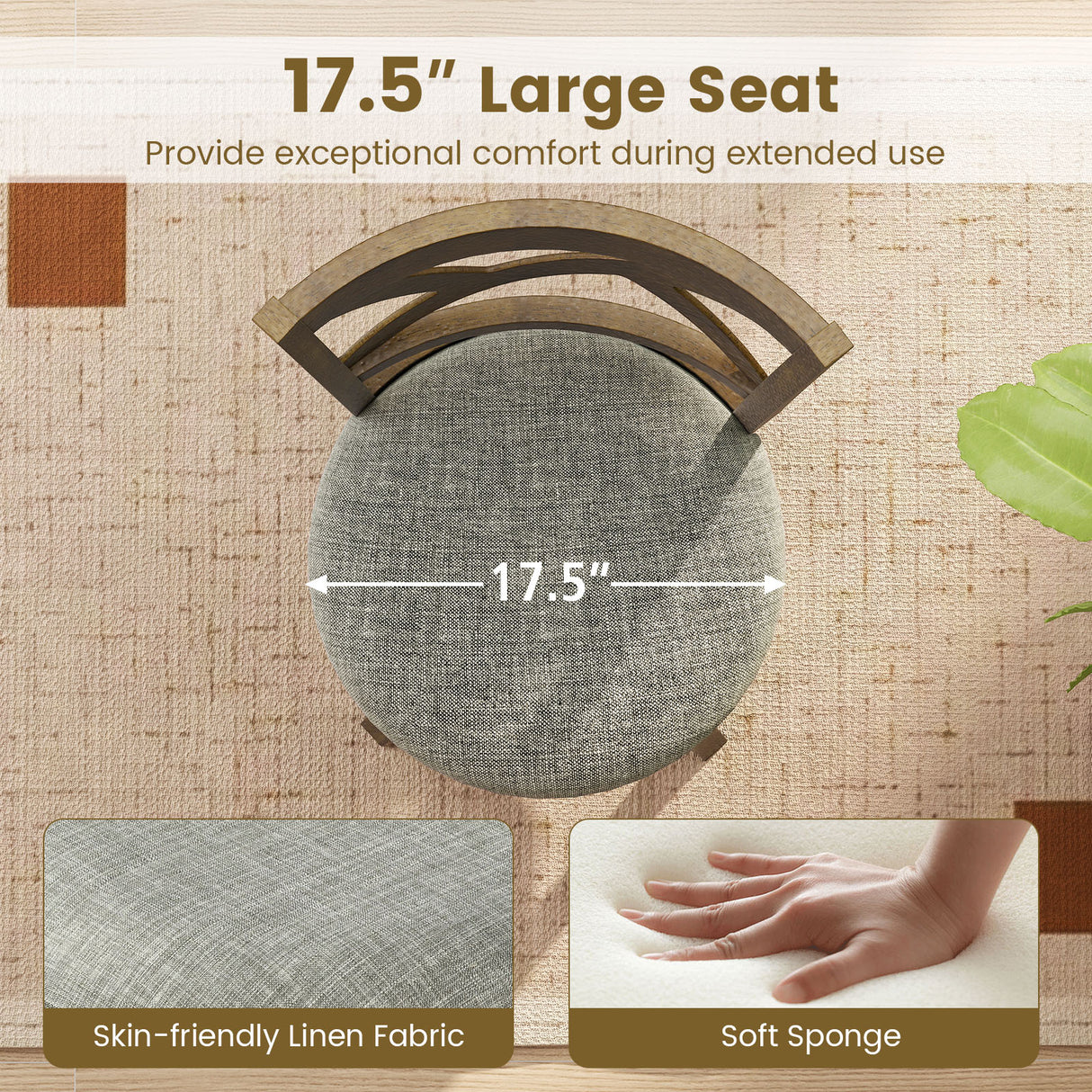 25/30 Inch Swivel Bar Stools Set of 2 with Backrests and Wood Frame-25 inches