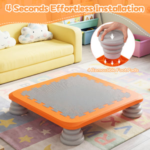 25.5 Inch Kids Mini Trampoline with 4 Removable and Non-Slip Foot Pads-Orange