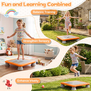 25.5 Inch Kids Mini Trampoline with 4 Removable and Non-Slip Foot Pads-Orange