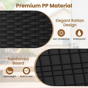25 Gallon Outdoor Storage Box with Rattan Patterns-Black