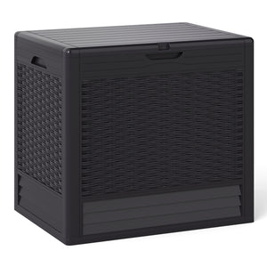 25 Gallon Outdoor Storage Box with Rattan Patterns-Brown