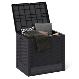 25 Gallon Outdoor Storage Box with Rattan Patterns-Brown