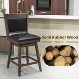 25/29 Inch Padded Bar Stools Set of 2 with Swivel Seat and Footrest-25 Inch