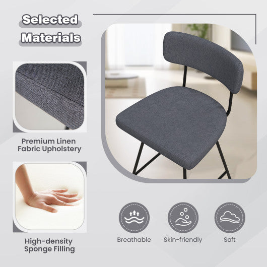 29 Inch Counter Height Upholstered Swivel Bar Stool Set of 2-Gray