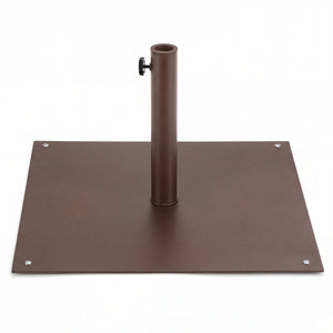 25 Inch Square Patio Umbrella Base 42 LBS Weighted-Brown