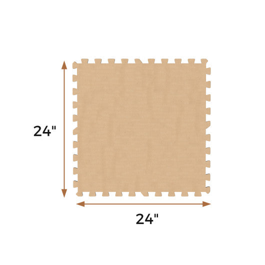25 Pack-100 Sq.Ft. Foam Floor Tiles Interlocking Carpet Tiles with Edge Borders-Beige