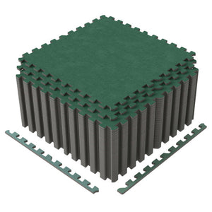 25 Pack-100 Sq.Ft. Foam Floor Tiles Interlocking Carpet Tiles with Edge Borders-Green
