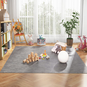 25 Tiles Wood Grain Foam Floor Mats with Borders-Gray