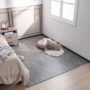 25 Tiles Wood Grain Foam Floor Mats with Borders-Gray