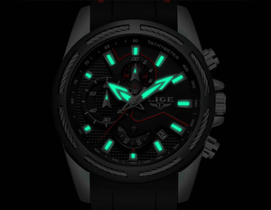 Men's Waterproof Modern Watch With Rubber Straps Multifunction Watches Unique Design Perfect Gift