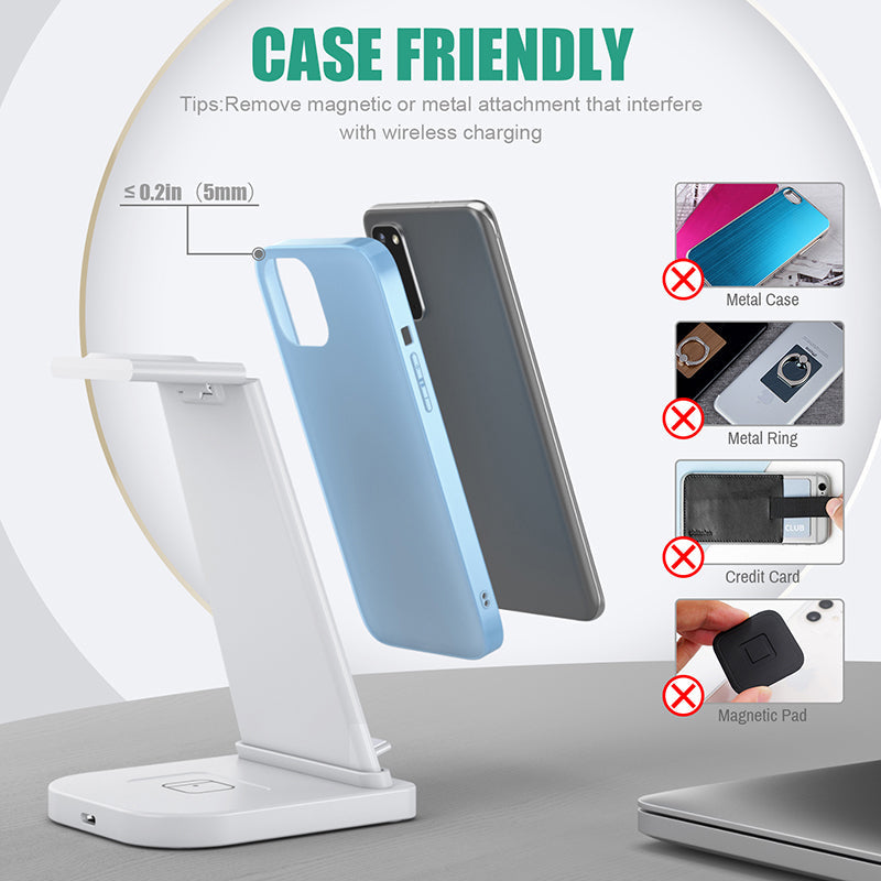3-in-1 Fast Wireless Charging Stand for Phones, Apple Watch & AirPods by Infinite Basics
