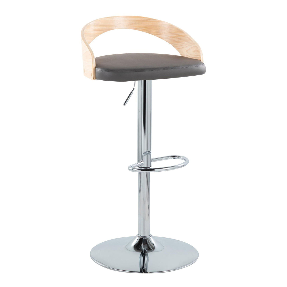 Grotto - Mid Century Modern Adjustable Height Barstool & Swivel With Oval Footrest (Set of 2) by Couch.com