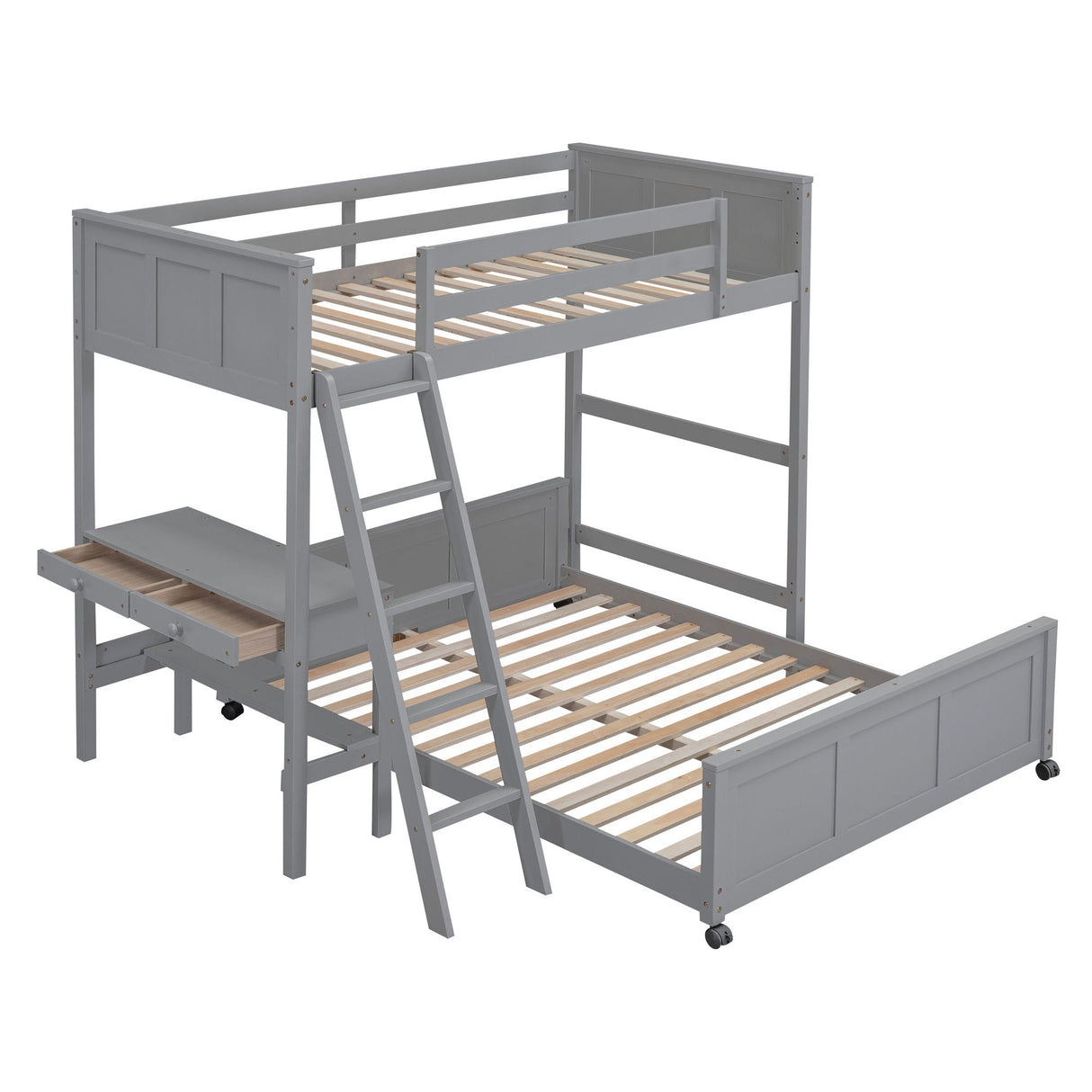 Full Over Full Bunk Bed With Desk by Couch.com