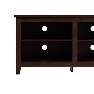 Modern Transitional 3 Shelf Open Storage 70" TV Stand For 80" TVs - Brown by Couch.com