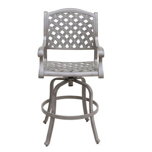 Cast Aluminum Bar Stool With Cushion (Set of 2) - Gray by Couch.com