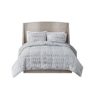 Full/Queen Back Print Long Fur Comforter Mini Set
