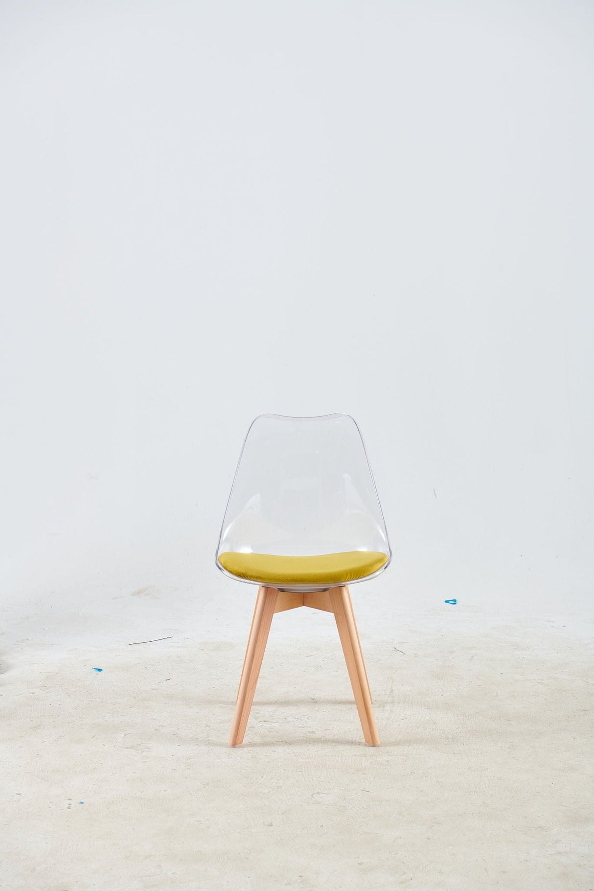 Dining Chair, Coffee Chair Wood Leg (Set of 4) - Transparent by Couch.com