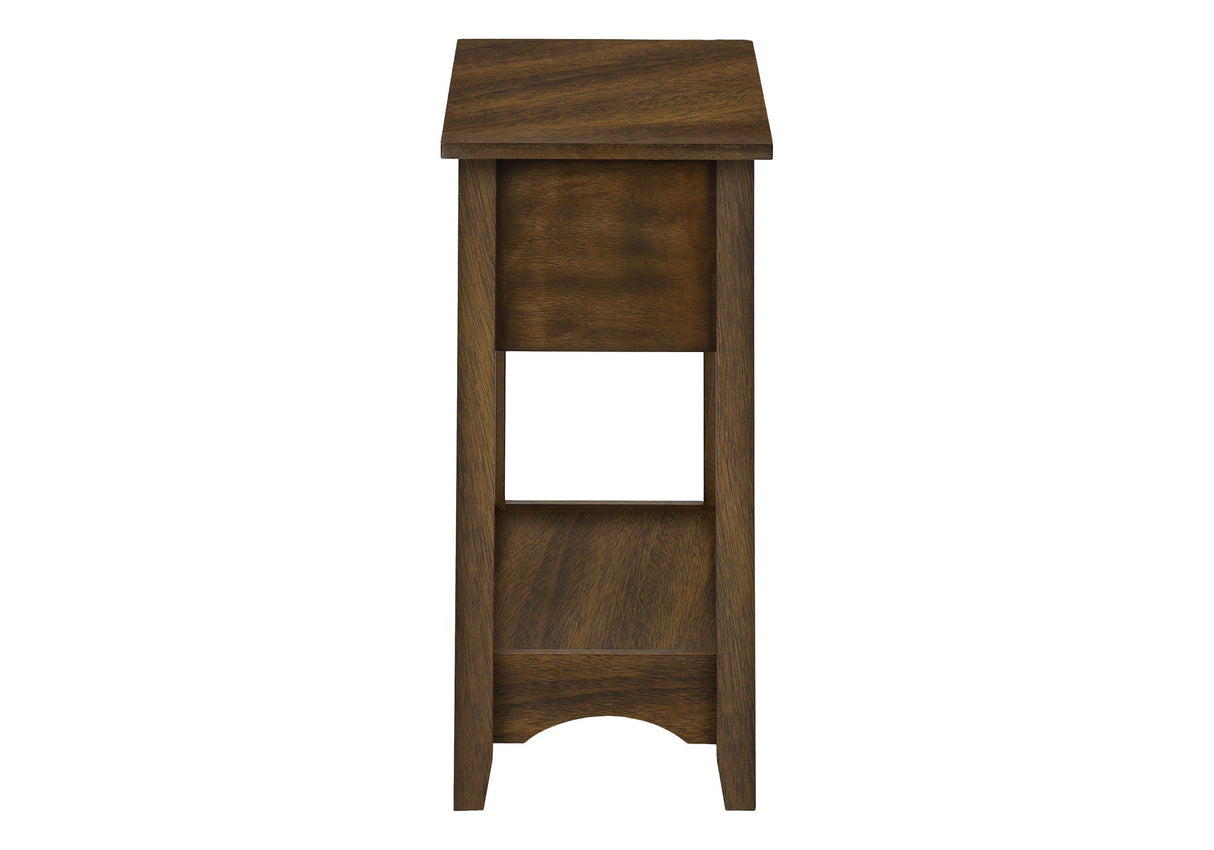 Accent End Table, 2 Tier, Narrow, Storage Drawer, Transitional - Walnut by Couch.com