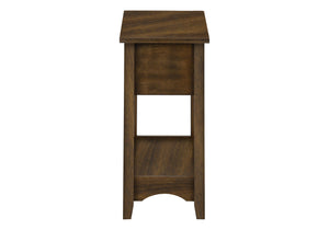 Accent End Table, 2 Tier, Narrow, Storage Drawer, Transitional - Walnut by Couch.com