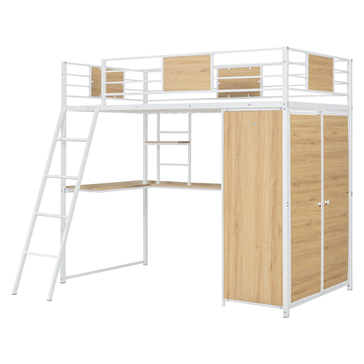 Loft Bed With L Shape Desk And Wardrobe by Couch.com