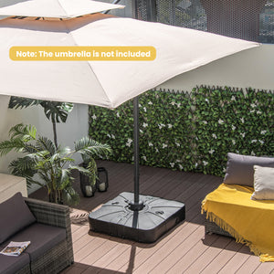 260 lbs Offset Patio Umbrella Base with Wheels Sand Water Filled