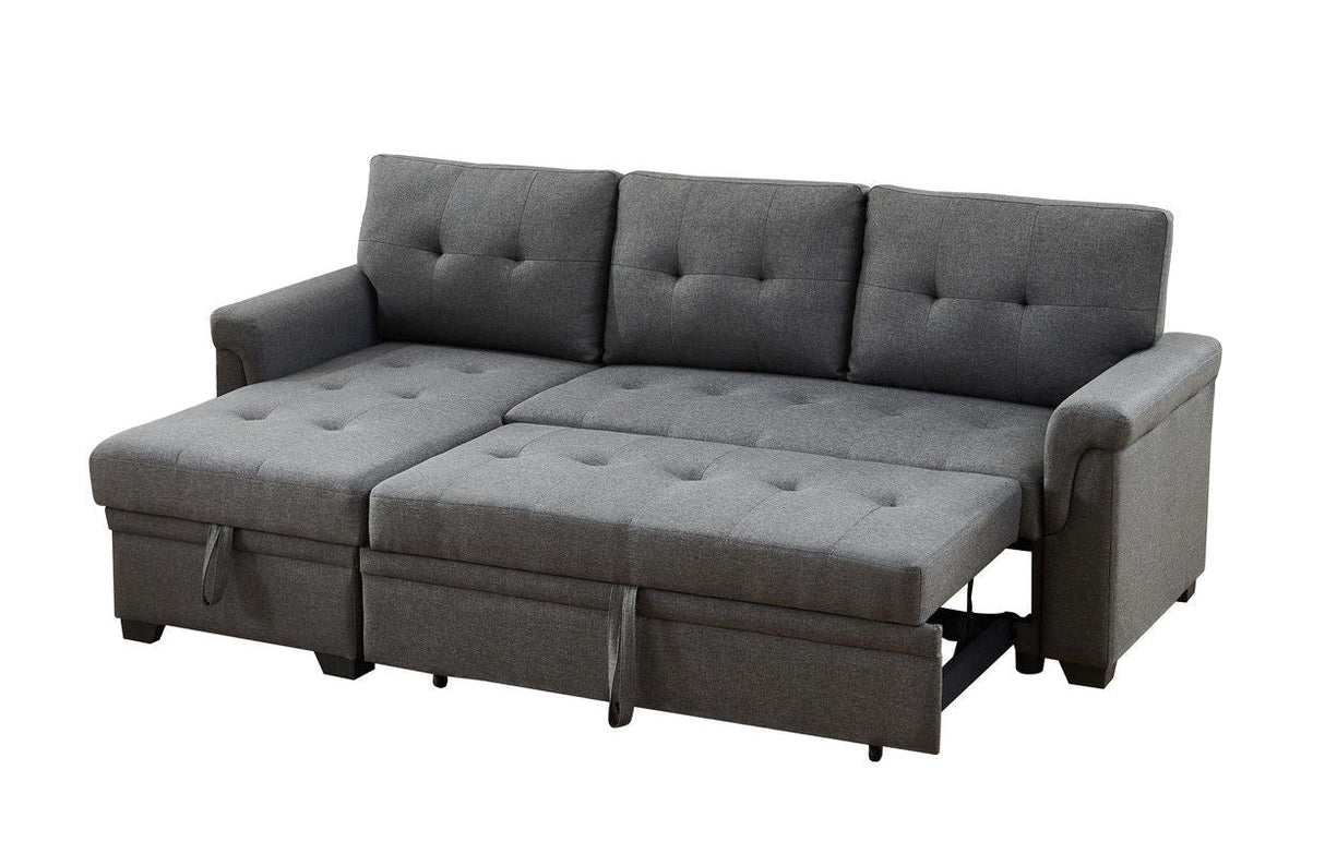 Destiny - Linen Reversible Sleeper Sectional Sofa With Storage Chaise by Couch.com
