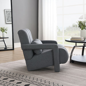 Modern Upholstered Accent Chair, Comfortable Linen Fabric With A Pillow For Living Room by Couch.com