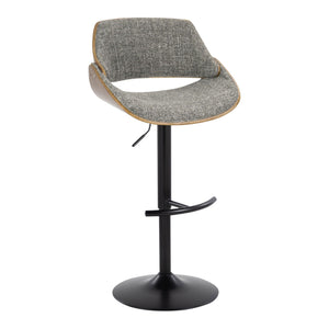 Fabrizzi - Mid Century Modern Adjustable BarStool With Rounded T Footrest (Set of 2) by Couch.com