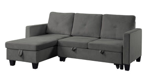 Nova - Velvet Reversible Sleeper Sectional Sofa With Storage Chaise by Couch.com